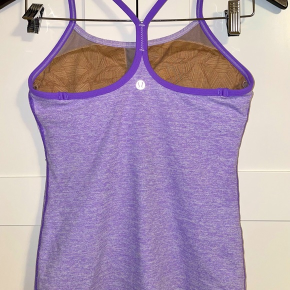 Lululemon Athletica power Y tank top Size 4 purple pin stripes - Picture 5 of 7